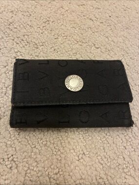 BVLGARI Black Logo Mania Canvas 6-Key Case Wallet